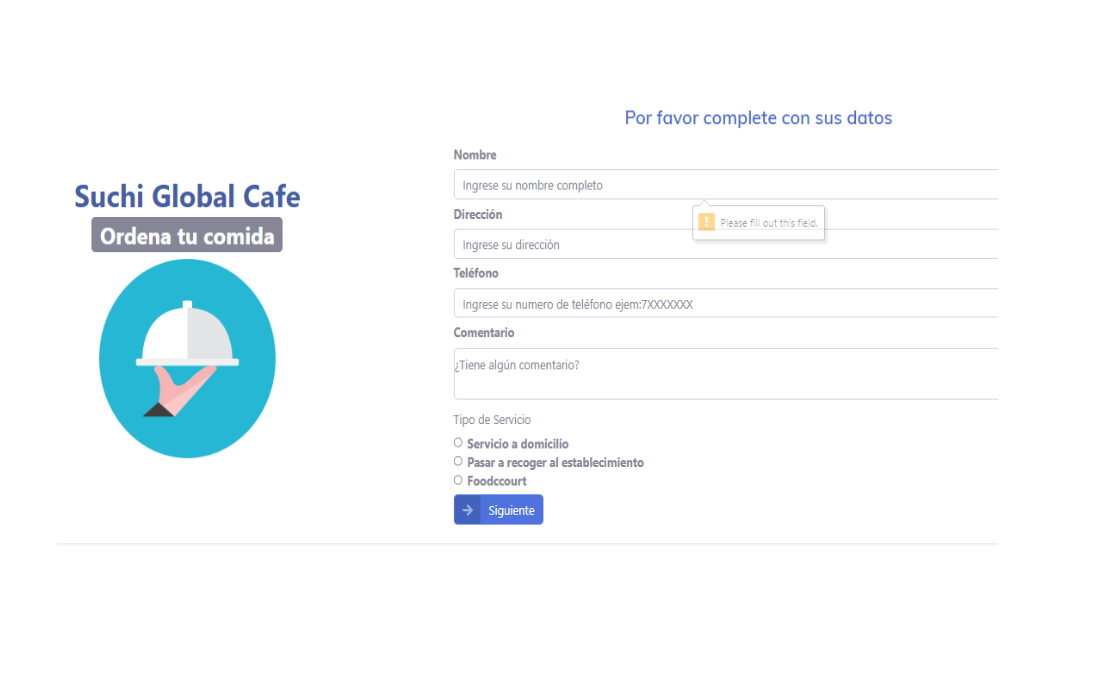 Screenshot of Symfony order system